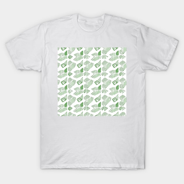 Hidden Within The Jungle Ferns Abstract Pattern (MD23SMR014b) T-Shirt by Maikell Designs